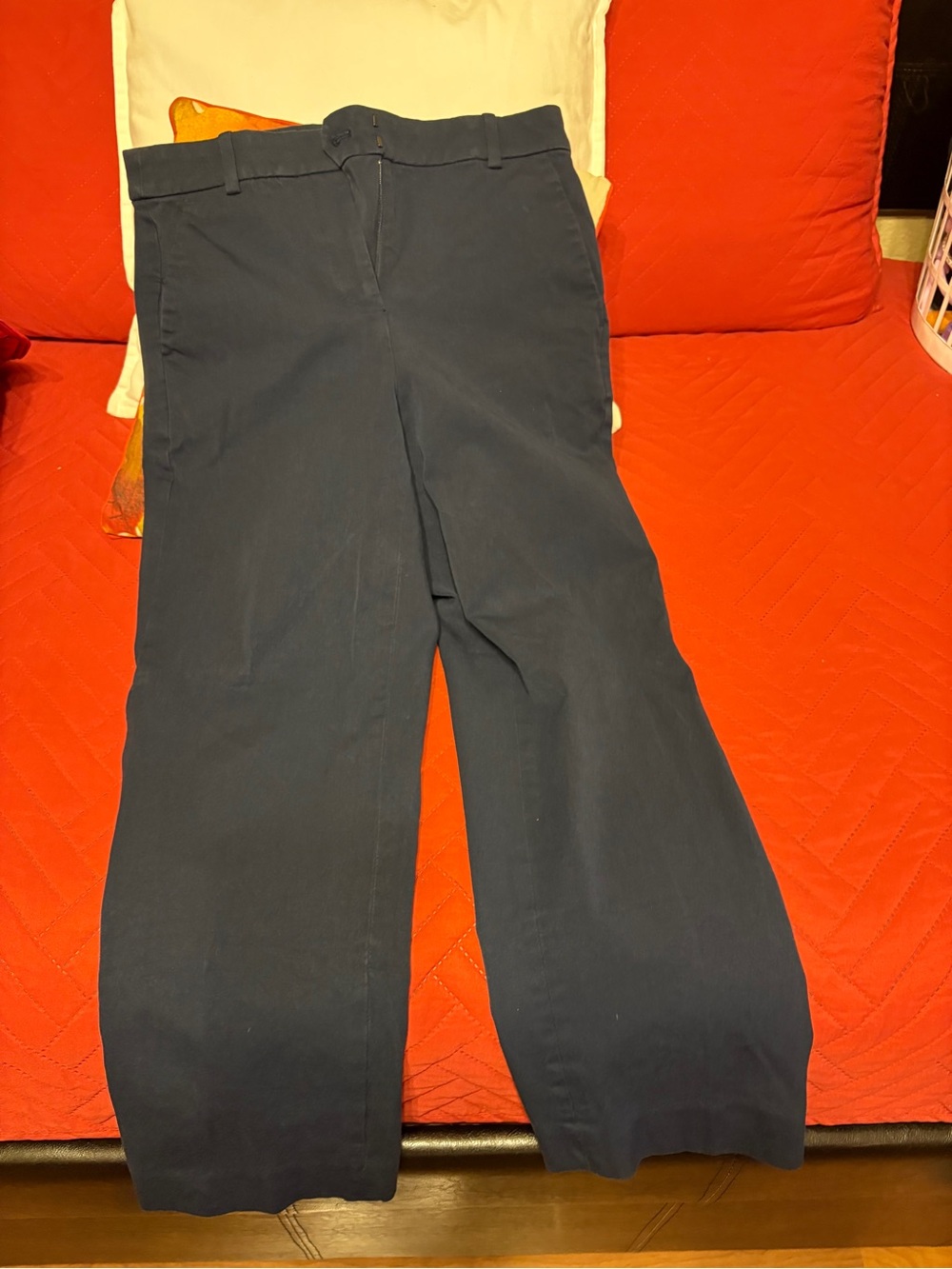 Women Classic Navy Straight-Leg Pants